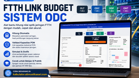 Membuat Kalkulator FTTH Link Budget untuk Membantu Pemain RT RW Net dan Belajar OLT